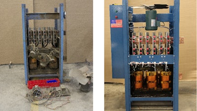 Rectifier refurbishment before (left) and after.