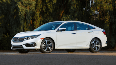 The 2016 Honda Civic, a compact car with lots of technology and safety features.
