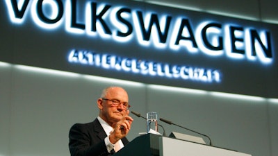 In a Thursday, Dec. 3, 2009 file photo, Ferdinand Piech, the chairman of the supervisory of the board of VW, delivers his speech during the Volkswagen extraordinary general meeting in Hamburg, northern Germany. Piech has died, according to German media reports Monday, August 26, 2019. He was 82.