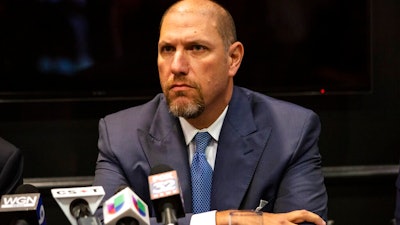 Attorney Steven Hart speaks about lawsuits against Sterigenics, alleging the medical equipment sterilization company has been emitting cancer-causing chemical ethylene oxide into the atmosphere, during a press conference at Staypineapple Hotel in the Loop, Tuesday, Aug. 20, 2019.