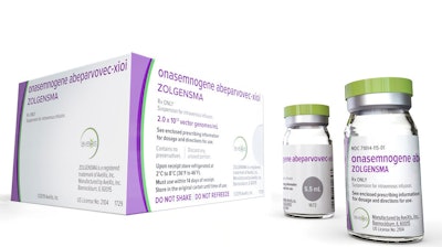 This photo provided by Novartis shows their gene therapy medicine Zolgensma. U.S. regulators want to know why Novartis didn't disclose a problem with testing data until after they approved the Swiss drugmaker’s $2.125 million gene therapy. On Tuesday, Aug. 6, 2019, the Food and Drug Administration said the questionable data involves testing of the therapy, Zologensma, on animals, not on patients.