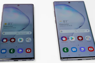 In this photo the Samsung Galaxy Note 10, left, and the Galaxy Note 10 Plus, right, is shown in New York. Samsung’s newest smartphone won’t have a headphone jack. The Galaxy Note 10 loses that, even though Samsung executives have long poked fun at rivals for ditching it.