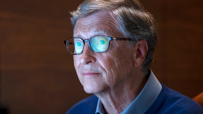 This image released by Netflix shows billionaire philanthropist Bill Gates in a scene from 'Inside Bill's Brain: Decoding Bill Gates,' streaming Sept. 20.