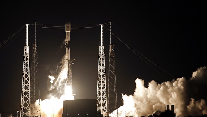 In this May 23, 2019, file photo, a Falcon 9 SpaceX rocket, with a payload of 60 satellites for SpaceX's Starlink broadband network, lifts off from Space Launch Complex 40 at the Cape Canaveral Air Force Station in Cape Canaveral, Fla. It’s a 21st century space race: Amazon, SpaceX and others competing to get into orbit and provide internet to the earth’s most remote places.