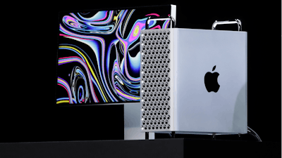 In this June 3, 2019, file photo, Apple CEO Tim Cook speaks about the Mac Pro at the Apple Worldwide Developers Conference in San Jose, Calif. Apple announced Monday, Sept. 23, it will continue manufacturing its Mac Pro computers in Texas after the Trump administration approved its request to waive tariffs on certain parts from China.