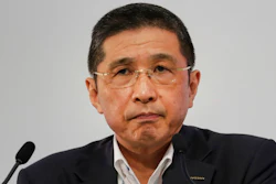In this July 25, 2019, file photo, Nissan CEO Hiroto Saikawa listens to questions from the media during a news conference at the global headquarters in Yokohama, west of Tokyo. Calls for resignation, which arose after the arrest last year of his predecessor Carlos Ghosn on various financial misconduct allegations, have grown louder after Saikawa acknowledged that he had received dubious payments. The automaker's board is meeting Monday, Sept. 9, 2019 to look into the allegations against Saikawa.