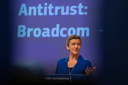 European Commissioner for Competition Margrethe Vestager speaks during a media conference regarding an anti-trust decision at EU headquarters in Brussels on Wednesday, Oct. 16.