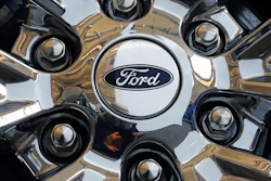 In this Feb. 14, 2019 file photo, a wheel on a 2019 Ford Expedition 4x4 is displayed at the 2019 Pittsburgh International Auto Show in Pittsburgh.