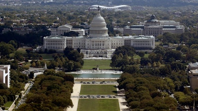 This Sept. 18, 2019 photo shows the view of the U.S. Capitol building from the Washington Monument in Washington.