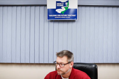 In this Nov. 27, 2018 file photo, David Green, president of Local UAW 1112, speaks in his office nearby the General Motors' Lordstown plant in Warren, Ohio. An economic renaissance in the industrial Midwest promised by President Donald Trump has suffered in recent weeks in ways that could be problematic for Trump's 2020 re-election.