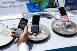This Thursday, Jan. 10, 2019, file photo, shows the iFlytek Easy Trans 2.0 Portable Smart Electronic Voice Language Translator device, a 2-way electronic pocket voice translator for a variety of languages, on display at CES International in Las Vegas. The United States is blacklisting a group of Chinese tech companies that develop facial recognition and other artificial intelligence technology, including iFlytek, that the U.S. says is being used to repress China’s Muslim minority groups.