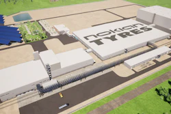Artist rendering aerial view from the East of Nokian Tyres' new Dayton, TN factory.
