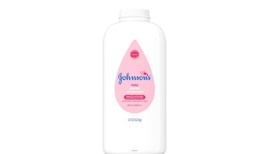 This photo provided by Johnson & Johnson shows the company's baby powder. Walmart, CVS and Rite Aid have pulled some or all 22-ounce bottles of Johnson’s baby powder from shelves to avoid confusing consumers, after a minuscule amount of asbestos was found in one bottle. Johnson & Johnson recalled all 33,000 bottles from the same lot as that bottle last Friday, a day after the U.S. Food and Drug Administration notified the company that routine testing discovered the asbestos in one bottle bought from an online retailer.