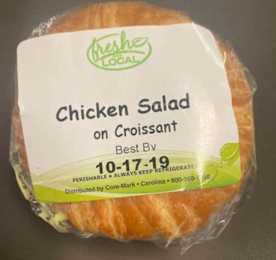 Label Front Chicken Salad On Crossiant