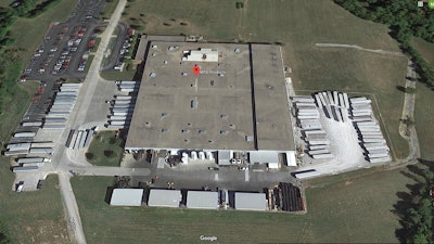 An aerial view of MTD Products' Leitchfield, KY production facility, via Google Maps