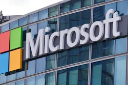 This April 12, 2016 file photo shows the Microsoft logo in Issy-les-Moulineaux, outside Paris, France. The Pentagon has awarded Microsoft a $10 billion cloud computing contract called JEDI, Friday, Oct. 25, 2019. The contentious bidding process for the contract pitted Microsoft, Amazon and Oracle, among others, against one another.