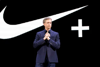 In this March 16, 2016, file photo Nike CEO Mark Parker speaks during a news conference in New York. Parker has found himself at the center of doping scandal that has brought down renown track coach Alberto Salazar, who ran an elite training program bankrolled by the world’s largest sports apparel company.