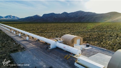 The Hyperloop test site in the Las Vegas desert.