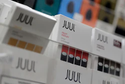 In this Dec. 20, 2018 file photo, Juul products are displayed at a smoke shop in New York.