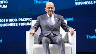 U.S. Commerce Secretary Wilbur Ross sits on a chair after delivering a speech at Indo-Pacific Business Forum in Nonthaburi, Thailand on Monday, Nov. 4.