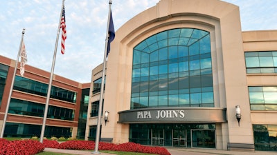 This July 17, 2018 file photo shows the corporate headquarters of Papa John's Pizza, located on their corporate campus, in Louisville, KY.