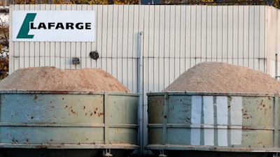 In this Nov.14, 2017 file photo, a site of cement maker Lafarge is pictured in Paris.