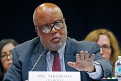 House Homeland Security Committee chairman, U.S. Rep. Bennie Thompson, D-Miss., questions Jere Miles, Special Agent in Charge of the Homeland Security Investigations for Immigration and Customs Enforcement with the U.S. Department of Homeland Security, unseen, during a field hearing at Tougaloo College in Jackson, Miss. on Thursday about the Aug. 7 ICE raids in Mississippi which resulted in nearly 700 workers being arrested at seven chicken processing plants.