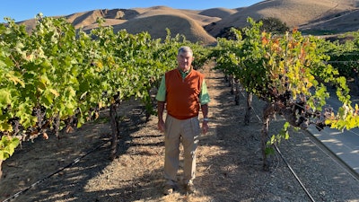 In this Oct. 4, 2019 photo, Eric Wente, chairman of Wente Vineyards, stands in vineyards at his family-run winery, which was founded by his great grandfather in 1883 in Livermore, CA.