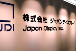 This July 2017 photo shows the logo of Japan Display Inc. in Tokyo.