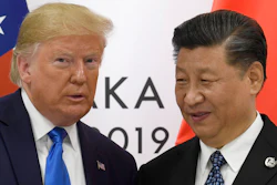 In this June 29, 2019, file photo, U.S. President Donald Trump poses for a photo with Chinese President Xi Jinping during a meeting on the sidelines of the G-20 summit in Osaka, western Japan.