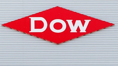 This Aug. 2, 2019, photo shows the Dow corporate logo. No injuries are being reported, Sunday, Nov. 3, 2019, after an explosion occurred at a Dow chemical plant near Plaquemine, La.