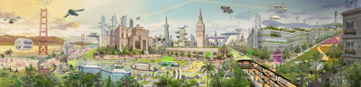 2050 Vision: Future of San Francisco, as envisioned by Hyundai Motor Group’s 2050 Future City Project.