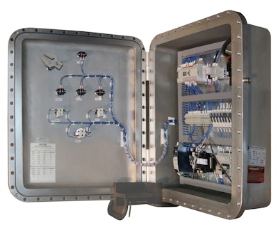 Some environments require an explosion-proof enclosure like the one shown in this example.