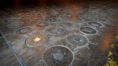 In this Nov., 20, 2013, file photo, radioactive waste, sealed in large stainless steel canisters, are stored under five-feet of concrete in a storage building at the Savannah River Site near Aiken, S.C. The federal government is arguing that it has already promised no more weapons-grade plutonium will be sent to Nevada, and the state lacks standing to seek a court order to force the Energy Department to remove it. Documents filed late Friday, Nov. 15, 2019 in U.S. District Court in Reno brand as 'conjectural' or 'hypothetical' state complaints that residents are harmed by radiation from material secretly trucked a year ago from South Carolina to Nevada.