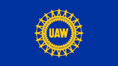 Uaw Wheel Logo Yellow On Blue