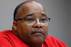 In this Nov. 6, 2019, file photo Rory Gamble, acting head of the United Auto Workers union answers questions in Southfield, Mich. Members of the United Auto Workers union's executive board have voted to appoint Gamble as its new president.