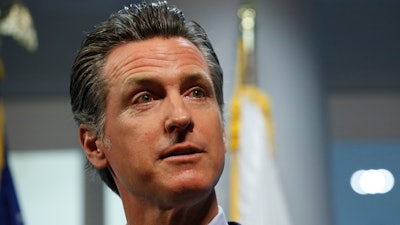 Gov. Gavin Newsom at a news conference in Rancho Cordova, Calif., April 12, 2019.