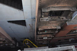 The walls of a building stand blackened after it caught fire in New Delhi, India, Sunday, Dec. 8, 2019. Dozens of people died on Sunday in a devastating fire at a building in a crowded grains market area in central New Delhi, police said. Firefighters fought the blaze from 100 meters (yards) away because it broke out in one of the area's many alleyways, tangled in electrical wire and too narrow for vehicles to access, authorities at the scene said.