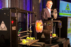 North Dakota Gov. Doug Burgum announced on Wednesday, Dec. 18, 2019 IN Fargo, N.D., that a popular but cash-poor 3D printer business in Colorado is relocating to North Dakota. Burgum said the LulzBot brand of 3D printers, left, will be manufactured by Fargo Additive Manufacturing Equipment 3D, or FAME 3D. The company plans to bring 13 employees from Colorado and hire an additional 50 workers.