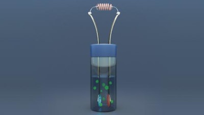 This is a schematic of the all-polymer biofuel cell, which draws energy from the glucose naturally present in saliva.