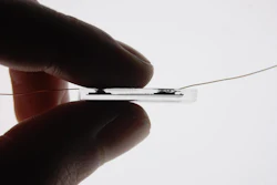 This is a sensor held between two fingers.