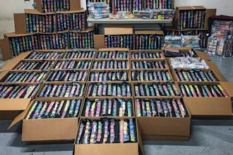 This photo provided Nov. 7, 2019, by the Minnesota Department of Public Safety shows some of the 75,000 THC vaping cartridges seized in drug busts by Minnesota's Northwest Metro Drug Task Force.