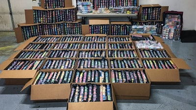 This photo provided Nov. 7, 2019, by the Minnesota Department of Public Safety shows some of the 75,000 THC vaping cartridges seized in drug busts by Minnesota's Northwest Metro Drug Task Force.