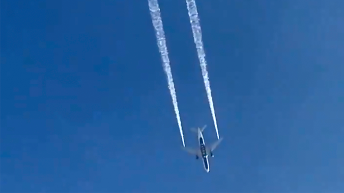 In this image from video, Delta Air Lines Flight 89 to Shanghai, China dumps fuel over Los Angeles before returning to Los Angeles International Airport for an emergency landing Tuesday, Jan. 14, 2020. Fire officials say fuel apparently dumped by the aircraft returning to LAX fell onto an elementary school playground. A fire department tweet says firefighters are assessing 'multiple patients' at the school in the suburban city of Cudahy, Calif. The flight tracking website FlightAware shows that Delta Air Lines Flight 89 to Shanghai, China, departed LAX, circled back over Southern California and returned to the airport.
