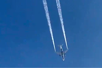 In this image from video, Delta Air Lines Flight 89 to Shanghai, China dumps fuel over Los Angeles before returning to Los Angeles International Airport for an emergency landing Tuesday, Jan. 14, 2020. Fire officials say fuel apparently dumped by the aircraft returning to LAX fell onto an elementary school playground. A fire department tweet says firefighters are assessing 'multiple patients' at the school in the suburban city of Cudahy, Calif. The flight tracking website FlightAware shows that Delta Air Lines Flight 89 to Shanghai, China, departed LAX, circled back over Southern California and returned to the airport.