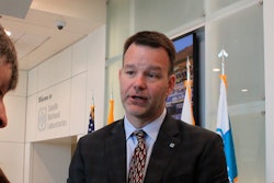 Sandia National Laboratories Associate Director of Mission Services Scott Aeilts answers reporters questions following a news conference in Albuquerque, New Mexico, on Wednesday, Jan. 15, 2020. Aeilts said Sandia plans to expand its efforts to work with businesses in southern New Mexico.