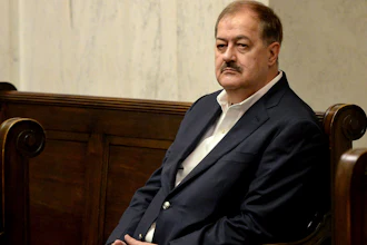 In this Aug. 29, 2018, file photo, Don Blankenship listens to arguments in the West Virginia Supreme Court n Charleston, W.Va. On Wednesday, Jan. 15, 2020, a federal judge in West Virginia refused to toss the misdemeanor conviction of former coal CEO Don Blankenship for conspiring to violate mine safety laws.