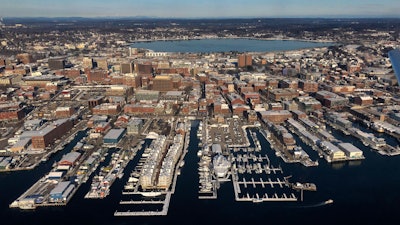 In this Wednesday, Jan. 22, 2020, file photo, shows the waterfront in Portland, Maine. Northeastern University announced on Monday, Jan. 27, 2020, they are planning a graduate school and research center in Portland in hopes of transforming the city into a technology hub and sparking economic growth.