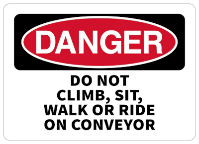 Coveyor Safety Sign