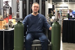 Owner and CEO Doug Ingalls sitting in the Freedom Throne at Shot Show 2020.